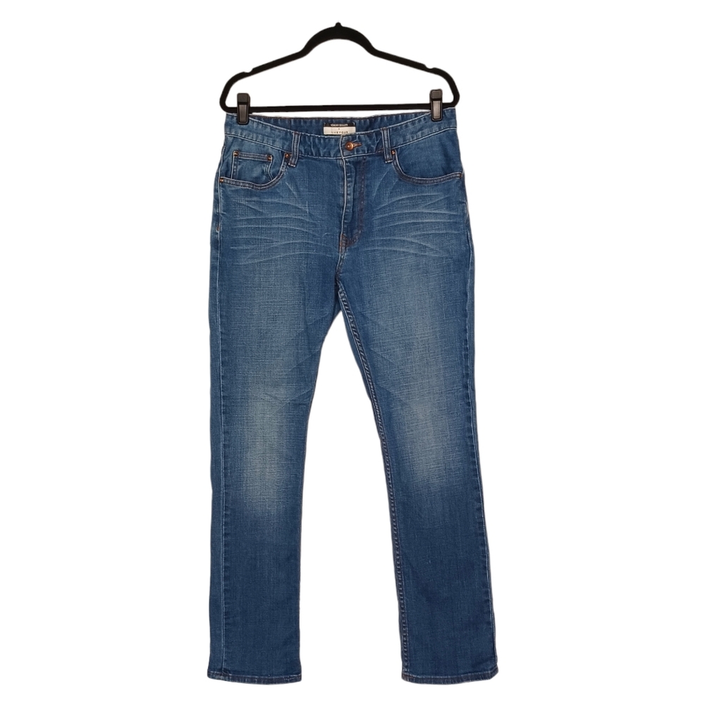 ROBERT GELLER + FIVE FOUR Straight Leg Medium Blue Denim Jeans 33